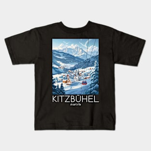 A Vintage Travel Illustration of Kitzbühel - Austria Kids T-Shirt